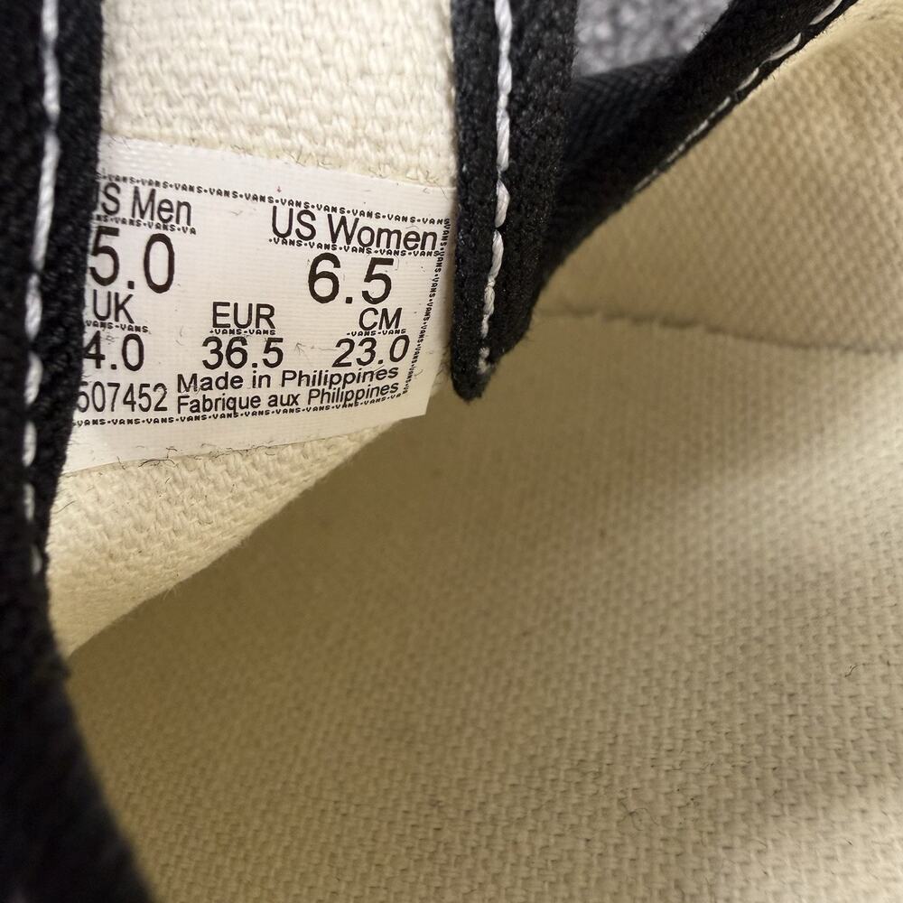 Vans Style 93 Mary Jane Sneakers Shoes Buckle Black White Canvas Womens 6.5 - Picture 8 of 8